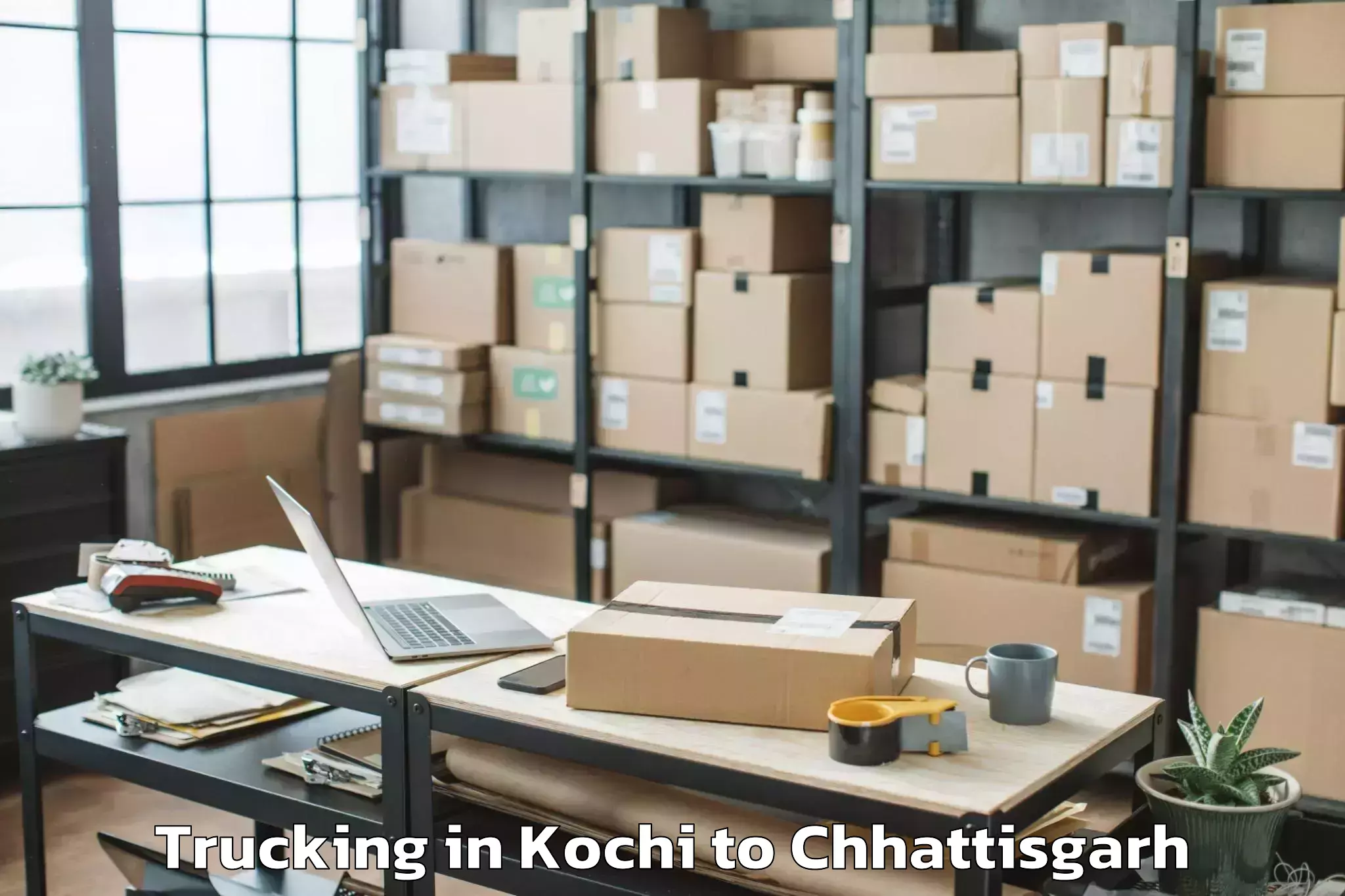 Top Kochi to Gunderdehi Trucking Available